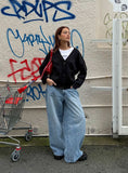 Naylor Mid Rise Wide Leg Jeans Light Blue Wash