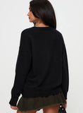 Run The Party Knit Sweater Black