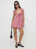 Wescott Gingham Playsuit Red White