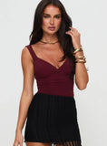 Morgane Mesh Bodysuit Burgundy