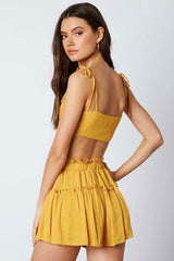 Caicos Bay Mustard Yellow Two Piece Romper