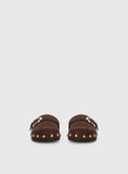 Way Life Goes Stud Detail Clogs Chocolate