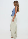 Paltrow Mid Rise Wide Leg Cargo Jeans Cream Petite