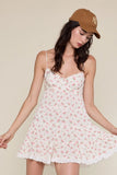 Macie Coral Floral Babydoll Mini Dress