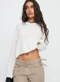 Riala Off Shoulder Knit Sweater White