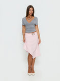 Ismora Asymmetrical Midi Skirt Pink