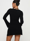 Best Interest Long Sleeve Mini Dress Black Tall