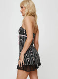 Odette Mini Dress Black Pink Floral