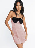 Kesy Bow Tie Mini Dress Pink Black
