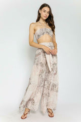 By The Shore Taupe Snake Two Piece Jumpsuit