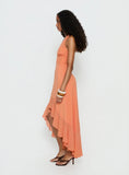 Agata Halter Frill Maxi Dress Orange