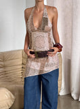Spartacus Halter Mini Dress Brown Multi