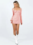 Dyer Sheer Sleeve Mini Dress Pink
