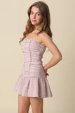 Taryn Pink Gingham Strapless Mini Dress