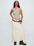 Whimsy Halter Top Chocolate White Stripe