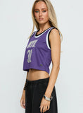 NYU Cropped Basketball Jersey Tank Violet