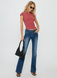 Nyren Low Back Boatneck Top Red Stripe