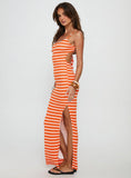 Elestria Maxi Dress Orange Stripe