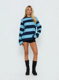 Settle Down Long Sleeve Top Blue Stripe