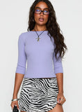 Elaia 3/4 Sleeve Top Purple