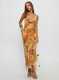 Lyanna Halter Cowl Neck Maxi Dress Multi