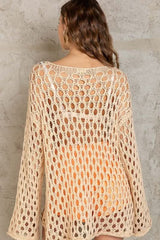 Nadia Yellow Sheer Crochet Sweater