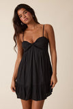 Gracie Black Satin Cami Mini Dress