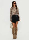 Elinora Wrap Mini Skirt Washed Black