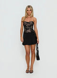 Madona Strapless Corset Lace Top Black
