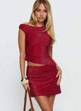 Tauren Mini Skirt Red Glitter
