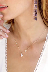 Ettika Delicate Crystal Pendant Necklace