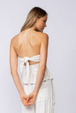 Amelia White Eyelet Strapless Top