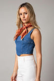 Clara Denim Corset Crop Top