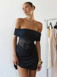 Gwendolen Off Shoulder Mini Dress Navy