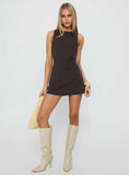 Yumiko Romper Brown Pinstripe Tall