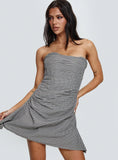 Bradwell Strapless Mini Dress Check