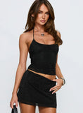 Jenesa Tie Back Top Black