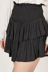 Monaco Black Ruffled Skort