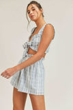 Beach House Blue and White Striped Two Piece Romper
