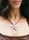 Fire Sign Glass Look Star Pendant Necklace Multi