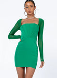 Austin Long Sleeve Mini Dress Green