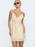 Aloura Spliced Lace Mini Dress Butter