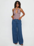 Polaris Mid Rise Straight Leg Jeans Mid Blue