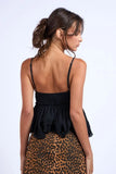Lexi Black Ruffle Babydoll Cami Top