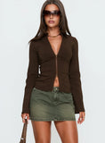Laynee Butterfly Mini Skirt Washed Green