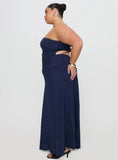 Yahir Strapless Maxi Dress Navy Curve