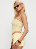 Sound Of Rain Asymmetrical Top Lemon Stripe