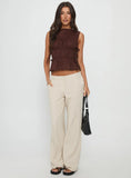 Endless Summers Tie Side Top Chocolate
