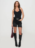 Hayelle Denim Shorts Washed Black