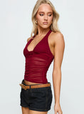 Edge Of Seventeen Mesh Top Wine
